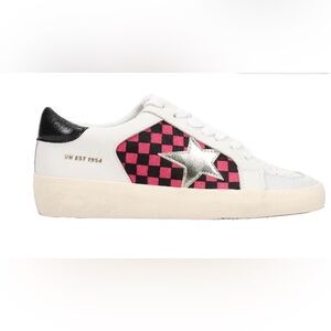 NWOT. Size 5.5. Vintage Havana Pink Multi Check Sneakers